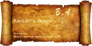 Bartók Anett névjegykártya