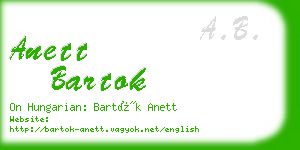 anett bartok business card